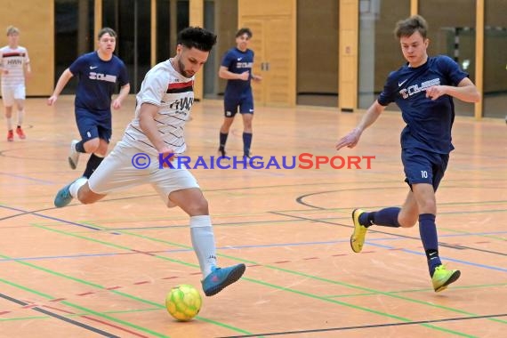 Futsal-Kreismeisterschaften Sinsheim A-Junioren in der Kraichgauhalle in Gemmingen - VFB Eppingen vs JSG Helmstadt/Neckarbischofsheim/Reichartshausen (© Siegfried Lörz)